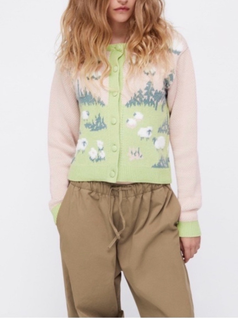NWT Zara Sheep Knit Cardigan - Picture 2 of 10